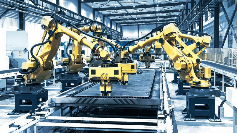 梅卡曼德机器人分拣钢板。梅卡曼德供图