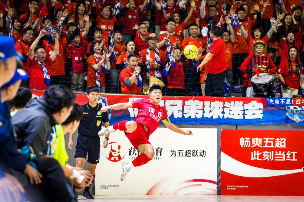 保定赛区现场，球迷正在为选手加油助威。刘伟摄